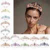 Shimmering Crystal Tiara Crown Princess Wedding Headpiece Gold Rhinestone Baroque Headband for Proms and Birthday