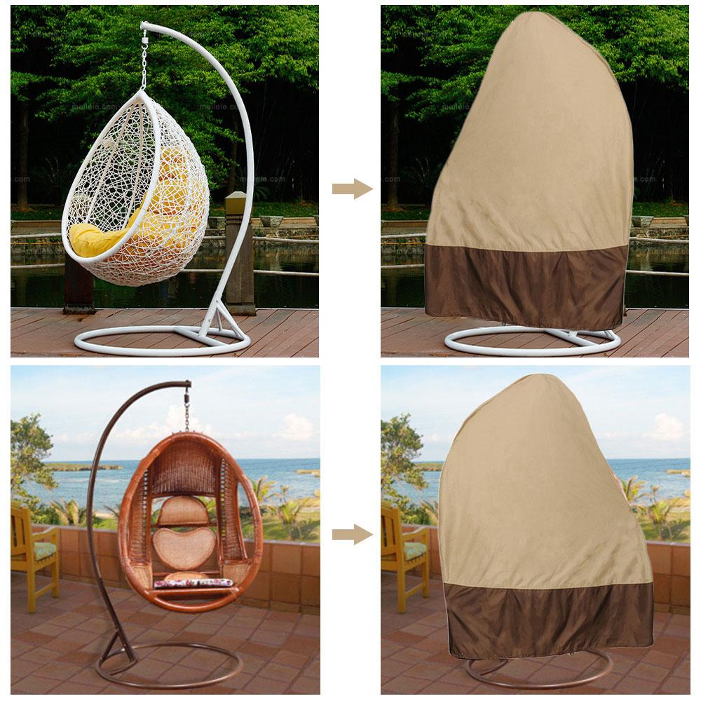 Waterproof Swing Chair Cover for Garden Outdoor Beige Coffee 190x115cm