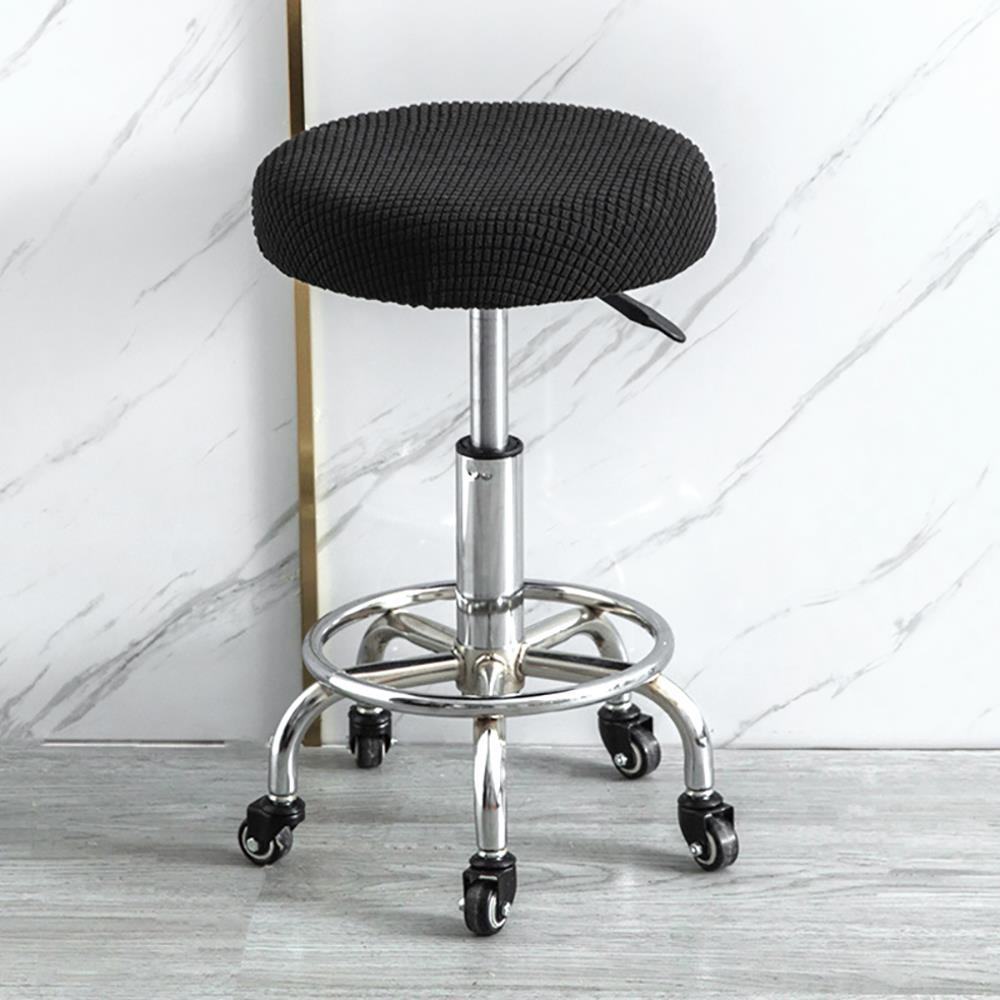 Round Tool Cover Solid Color Dining Bar Stool Cover Elastic Chair Cushion Cover Dustproof Seat Protector Case Home Decorate