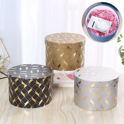 1PC Paper Boxes Candy Box Marble Print Round Flower Box Flower Packaging Box Gift Boxes