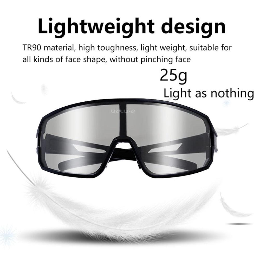 Ultraleichte photochrome Fahrrad-Sonnenbrille für Herren und Damen, UV400-Schutz, polarisierte Fahrradbrille, Fahrradbrillen-Zubehör