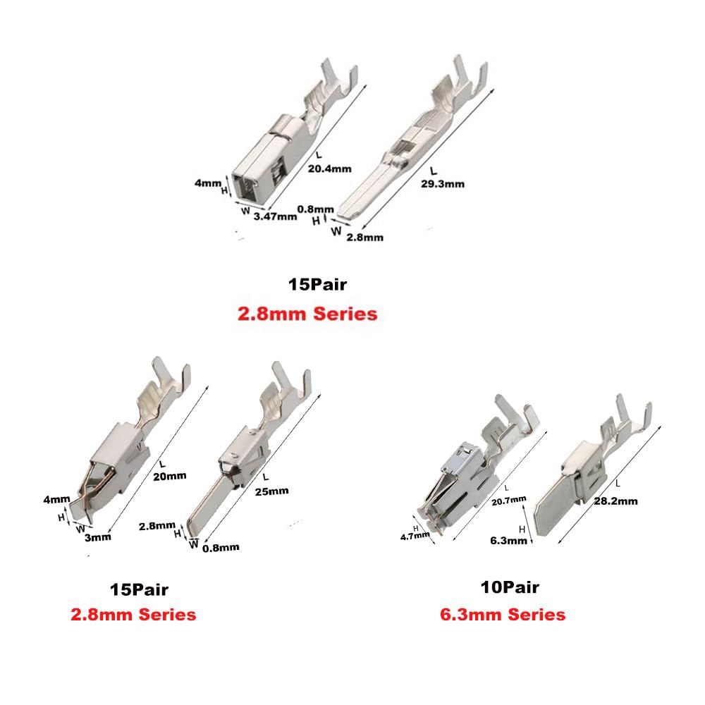 830Pcs 28Value Automotive Car Electrical Terminal P Auto Connectors Kit Metri-Pack P Kit Male&Female Wire Connector Terminal Wire Harness Wiring