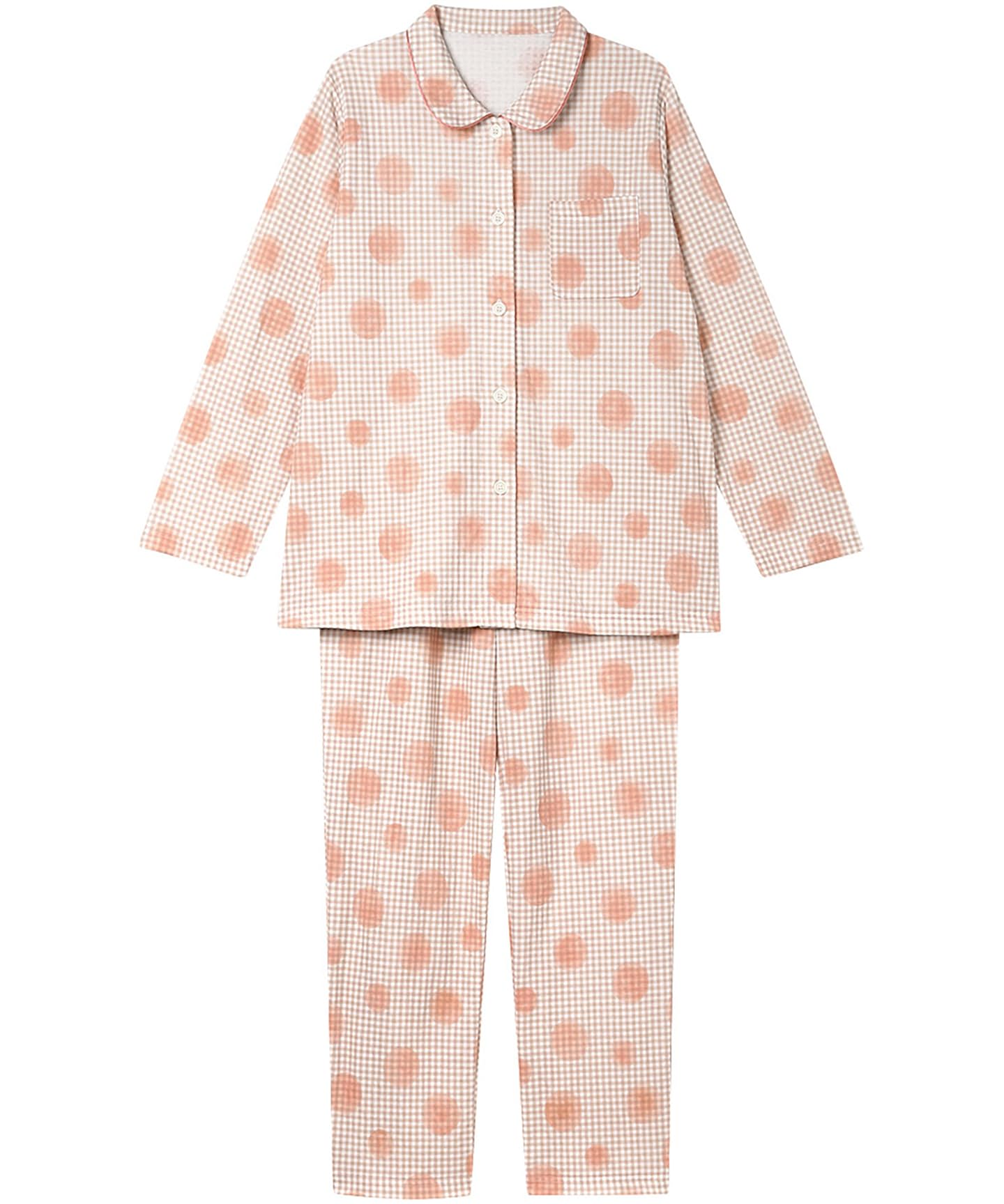 

Winter Cotton Fits up to Size Long Long EP5075 Wing/Wacoal Women s Pajamas, 100% (Skin Side), Warm, 3L, Sleeves, Pants,