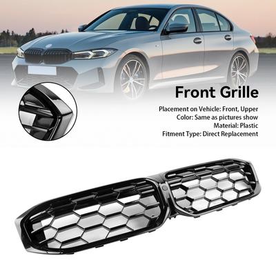 Γυαλιστερή Μαύρη Μπροστινή Μάσκα Νεφρών fit BMW G20 320i 330i M340i 2023-2024