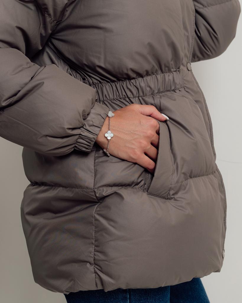 Zimní bunda se stahováním H 8038 M moka