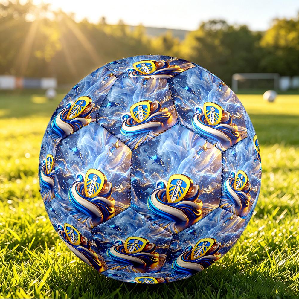 Leeds United FootballPrinted Size 5 Soccer Bball, Anti Slip Adult Match Football Souvenir for Football Fans