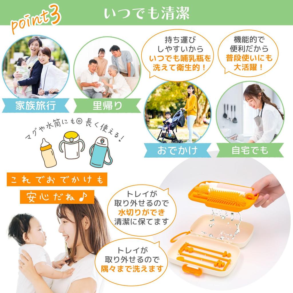 MIHIRAKI Biberon Biberon Tetină Biberon de călătorie Uscare biberon Uscare biberon Curățător pentru acasă, Perie, Perie, Curățător,