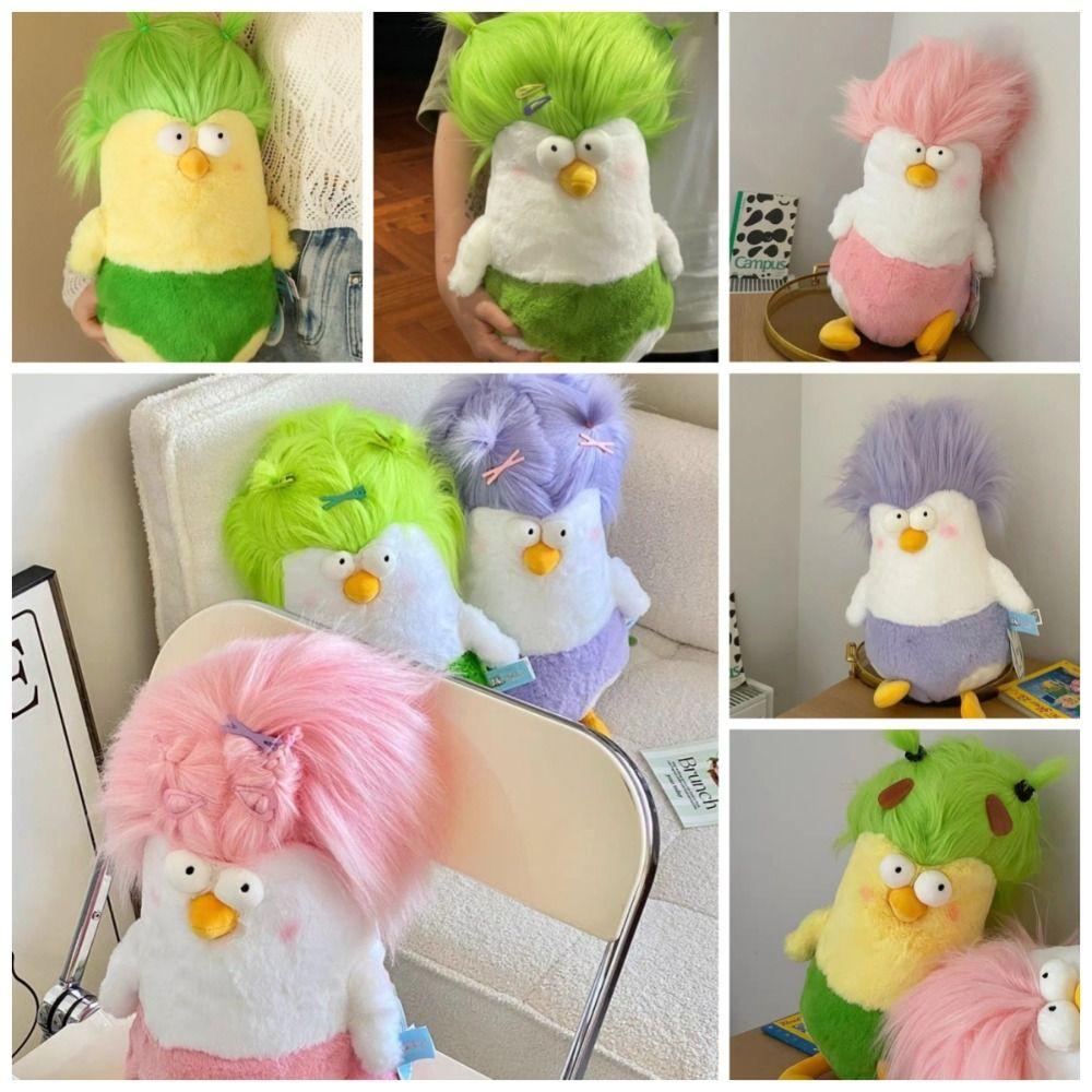 Funny Cartoon Chicken Plush Toys Afro Head Kawaii Animal Pillow Home Decoration Anime Chicken Doll Birthday Gifts