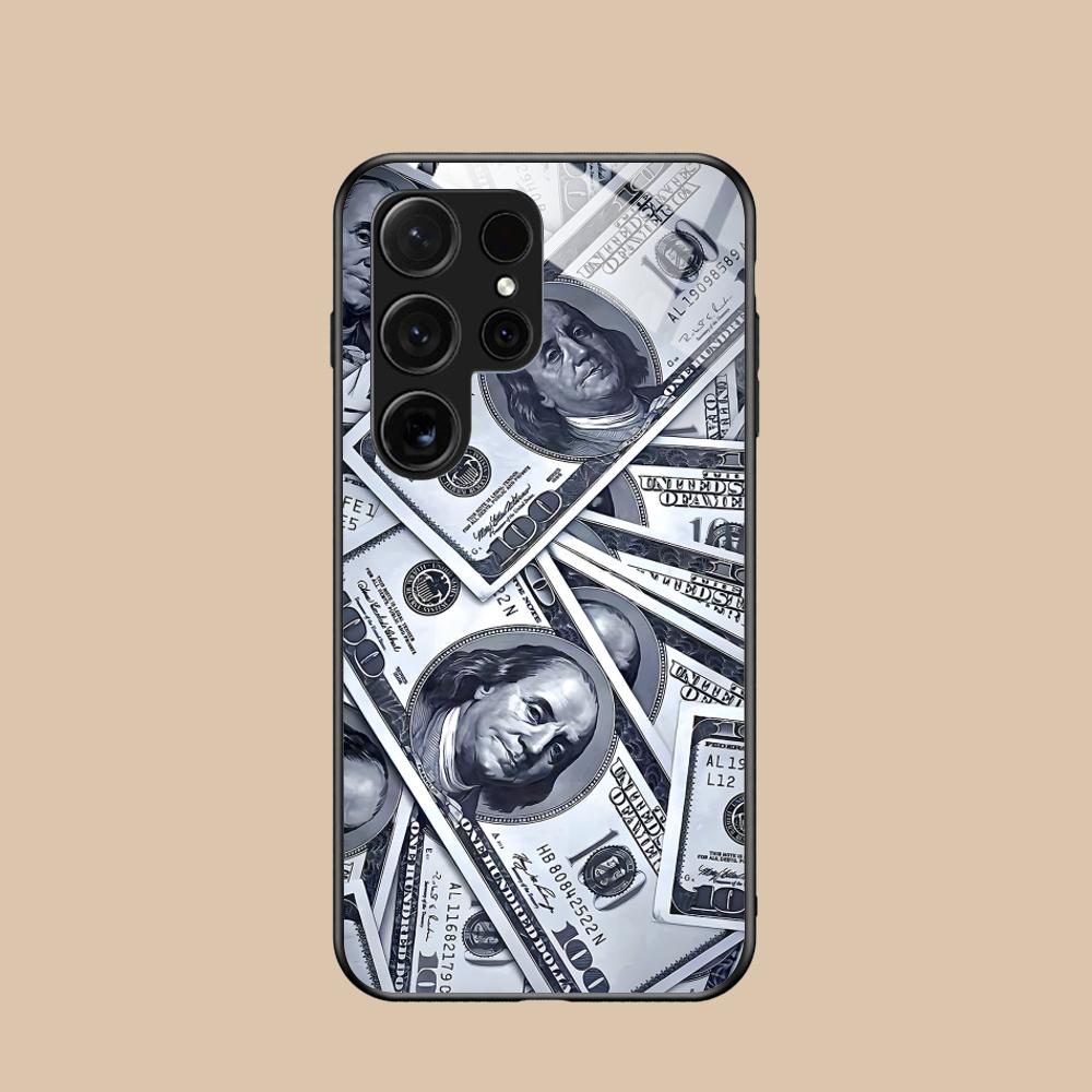 USD Dollar Glass Mobile Phone Case for Samsung Galaxy S26 S25 S24 S23 S22 S21 S20 Note20 Plus FE Ultra Colorful Cover