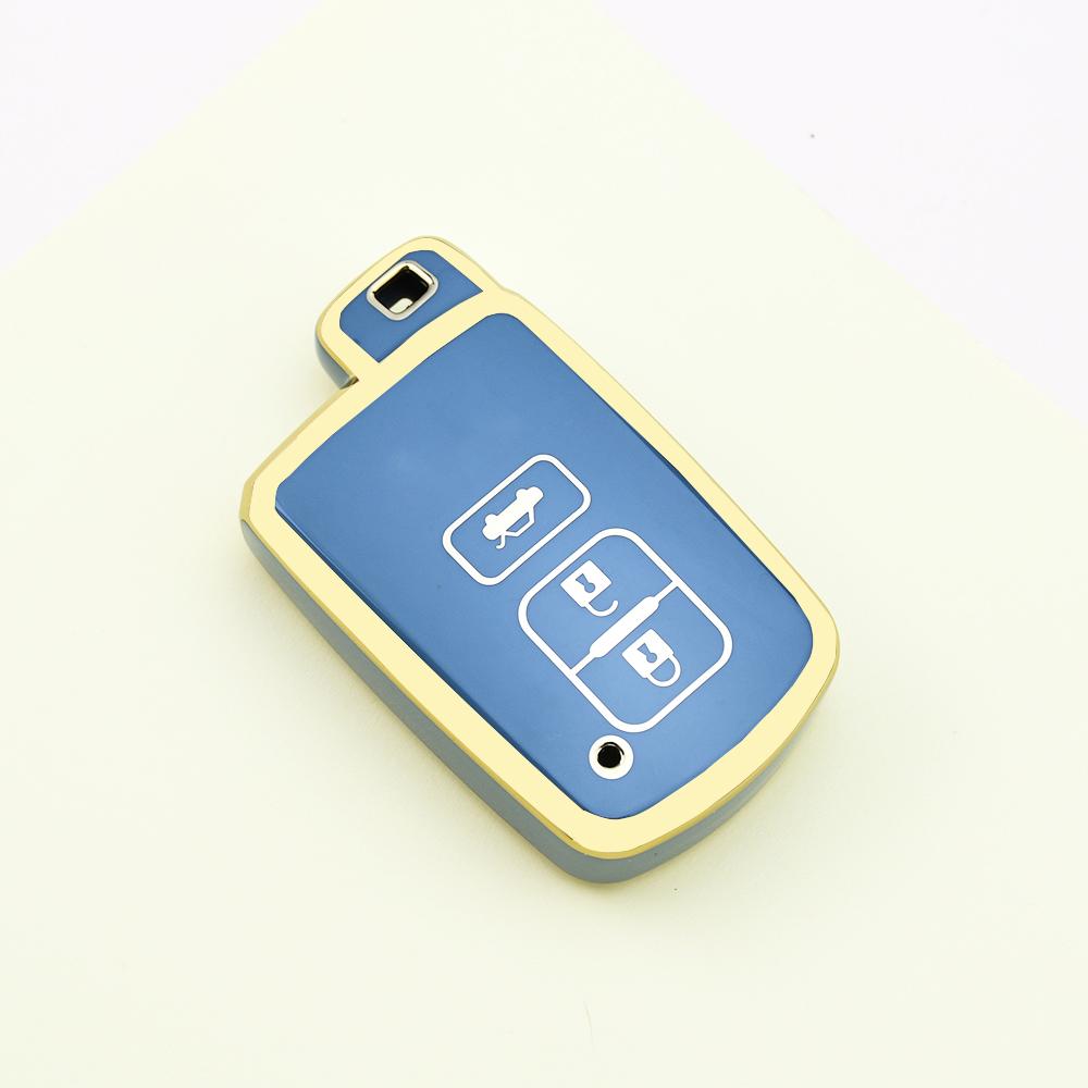 Gold Edge 2/3/4 Buttons TPU Car Remote Key Case Cover Shell Fob Bag for Toyota Land Cruiser Corolla Camry RAV4 Highlander Auris CHR Avalon
