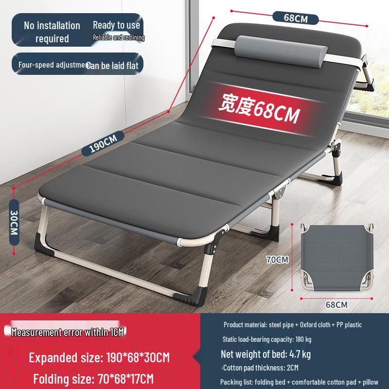 Multi-functional Folding Single Bed: Portable Recliner for Home, Office, and Camping Naps