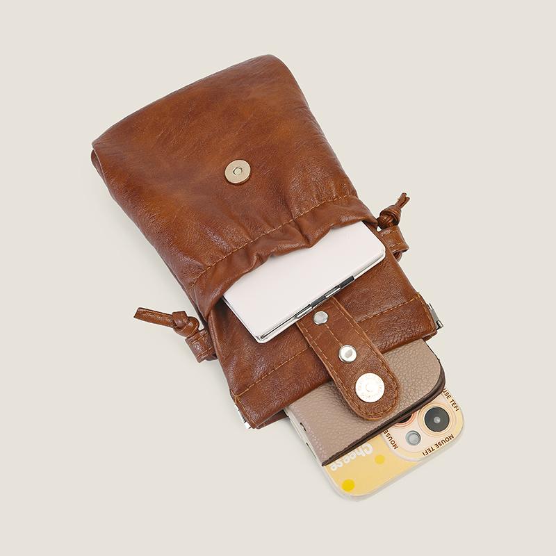 PU Handy-Tasche Damen Kleine Tasche Einfarbige Umhängetasche