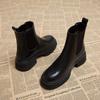 Autumn and Winter Velvet Thickened Platform Boots Women's Thin Boots Martin Boots Women's Shoes Cigarette Boots Big