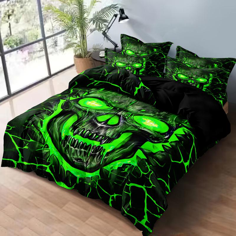 Simple 3-Piece Modern Skull Animal Pattern Digital Printed Down Duvet Cover Set,Bedding Set1 Down Duvet Cover2 Pillowcases