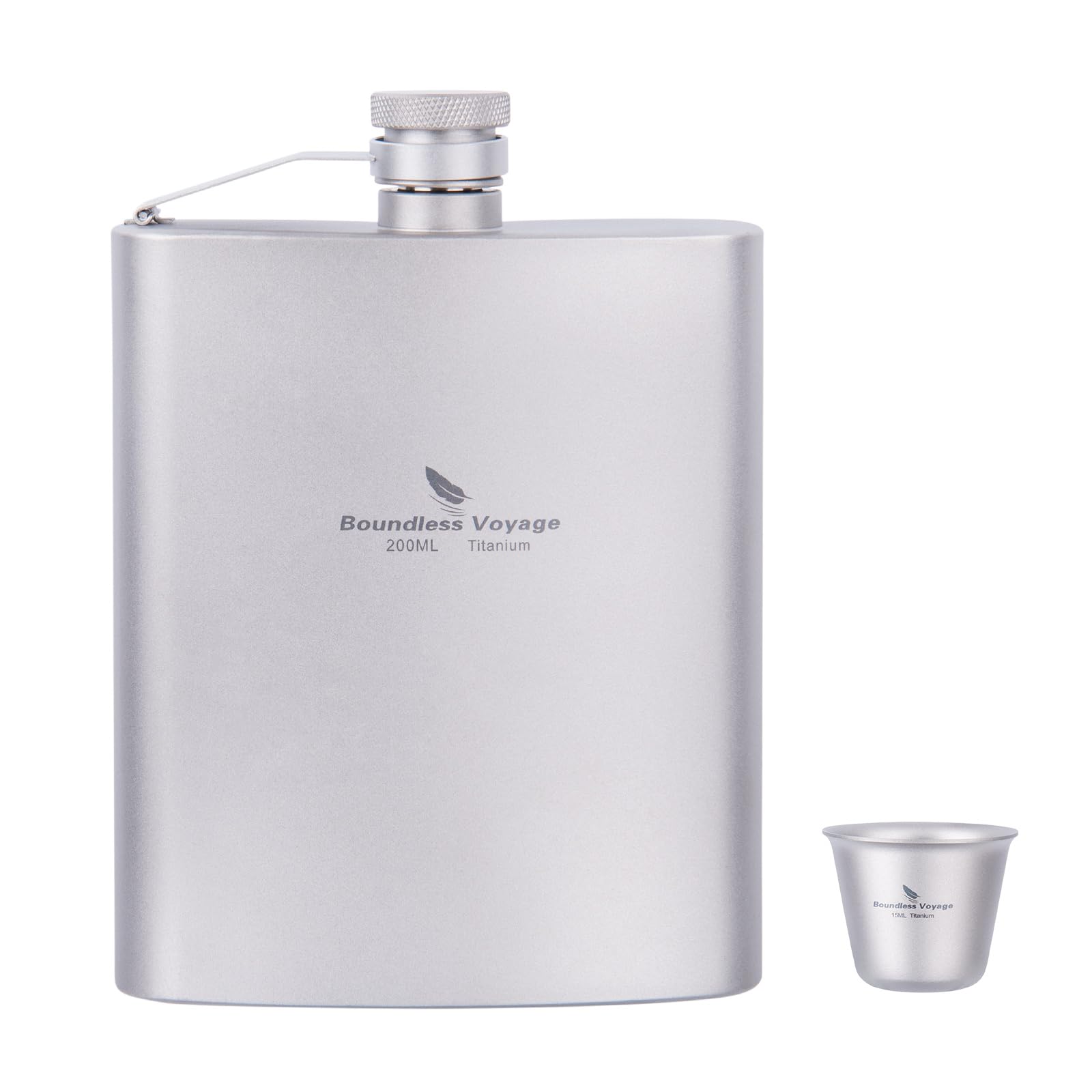 

Boundless Voyage Titanium Hip Flask, Lightweight, Durable, Rust-Resistant, Portable Whiskey Flask for Travel, Stylish with Funnel, Alcohol Bottle,