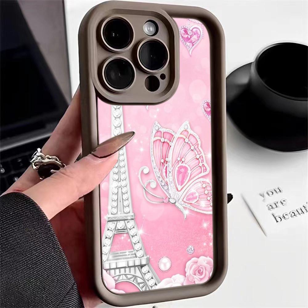Angel Eye Soft TPU Phone Case for Samsung A05 A04 A10 A30 A13 A23 A53 A14 A24 A34 A54 A15 A25 A35 A55 S20 S23 FE S24 Ultra Ae62 Butterfly Eiffel Tower