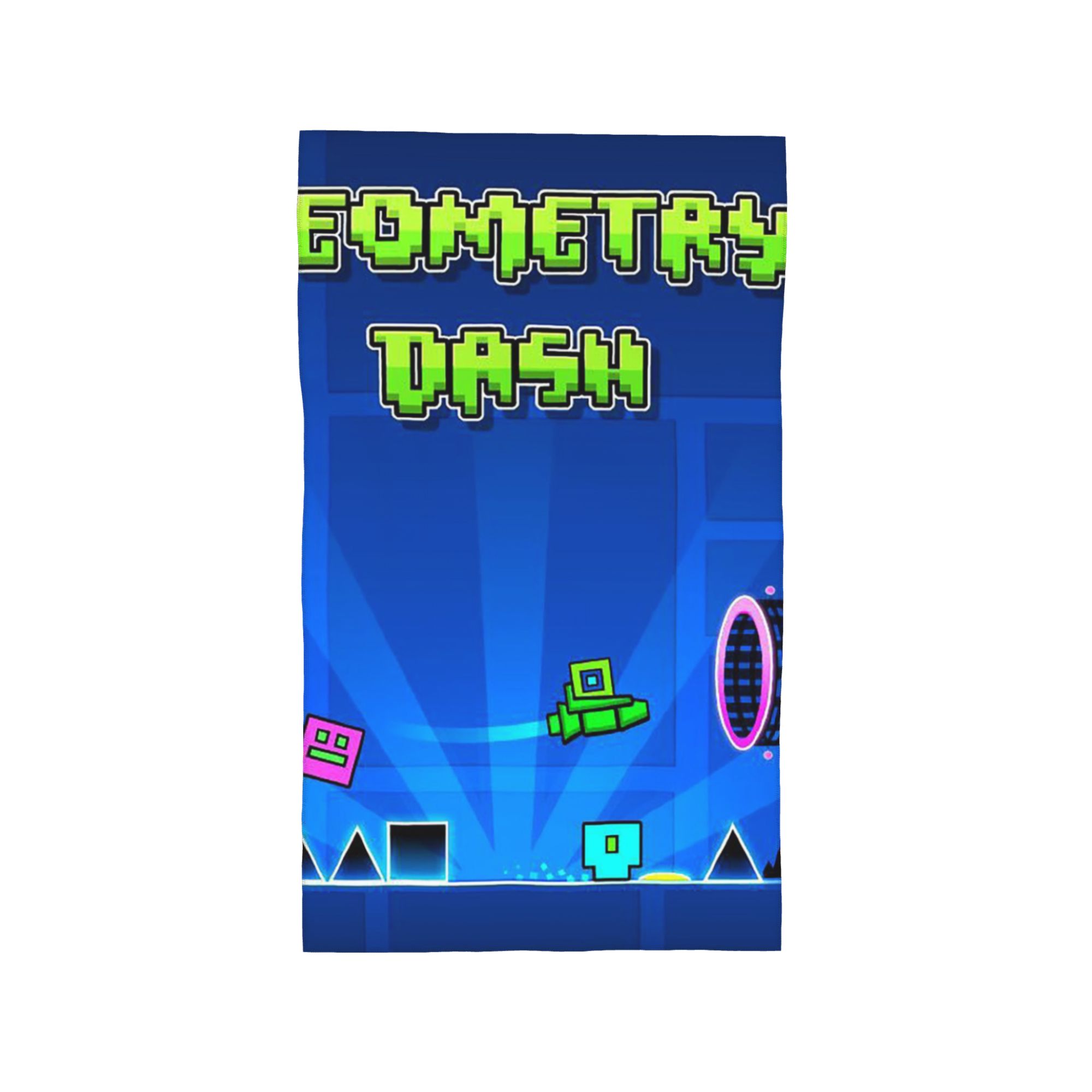 Video Game Geometry Dash Soft Face Towel Quick Dry Pool Bath Cotton Towels Breathable W30*H60(CM)