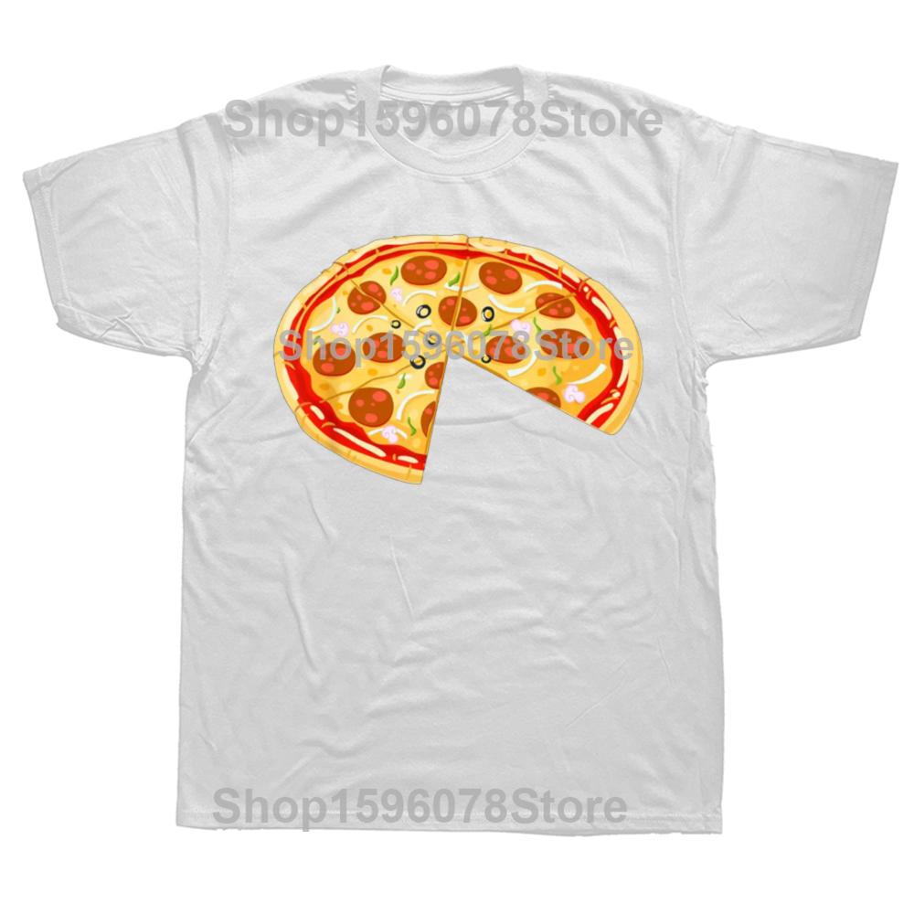 Funny Pizza Missing A Slice Matching Set Tshirts Men Womens Fashion Casual Tshirt 100 Cotton Loose Oversized T Shirt Summer