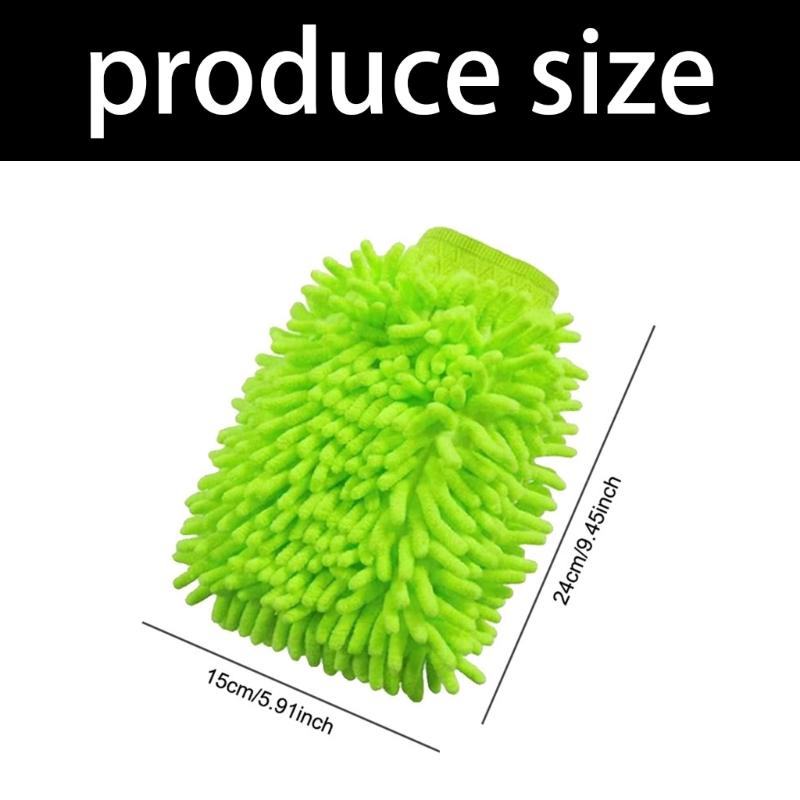 Double Layer Wool Blend Vehicle Wash Mitts Superior Dust Absorption Ergonomic Design Safe For Paint Glass Trim