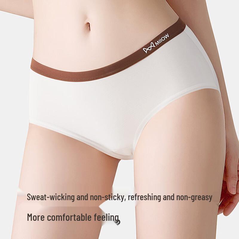 MIIOW Women's Seamless Antibacterial Cotton Briefs