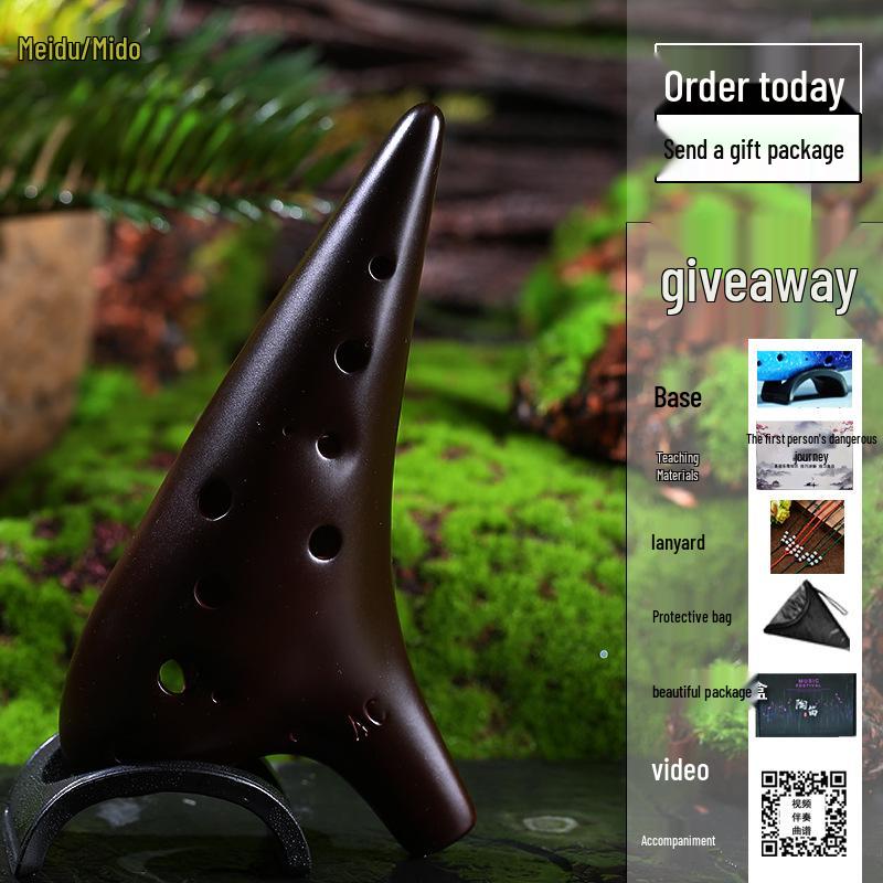 12-Hole Alto C Key Ocarina for Beginners, Pro Performance