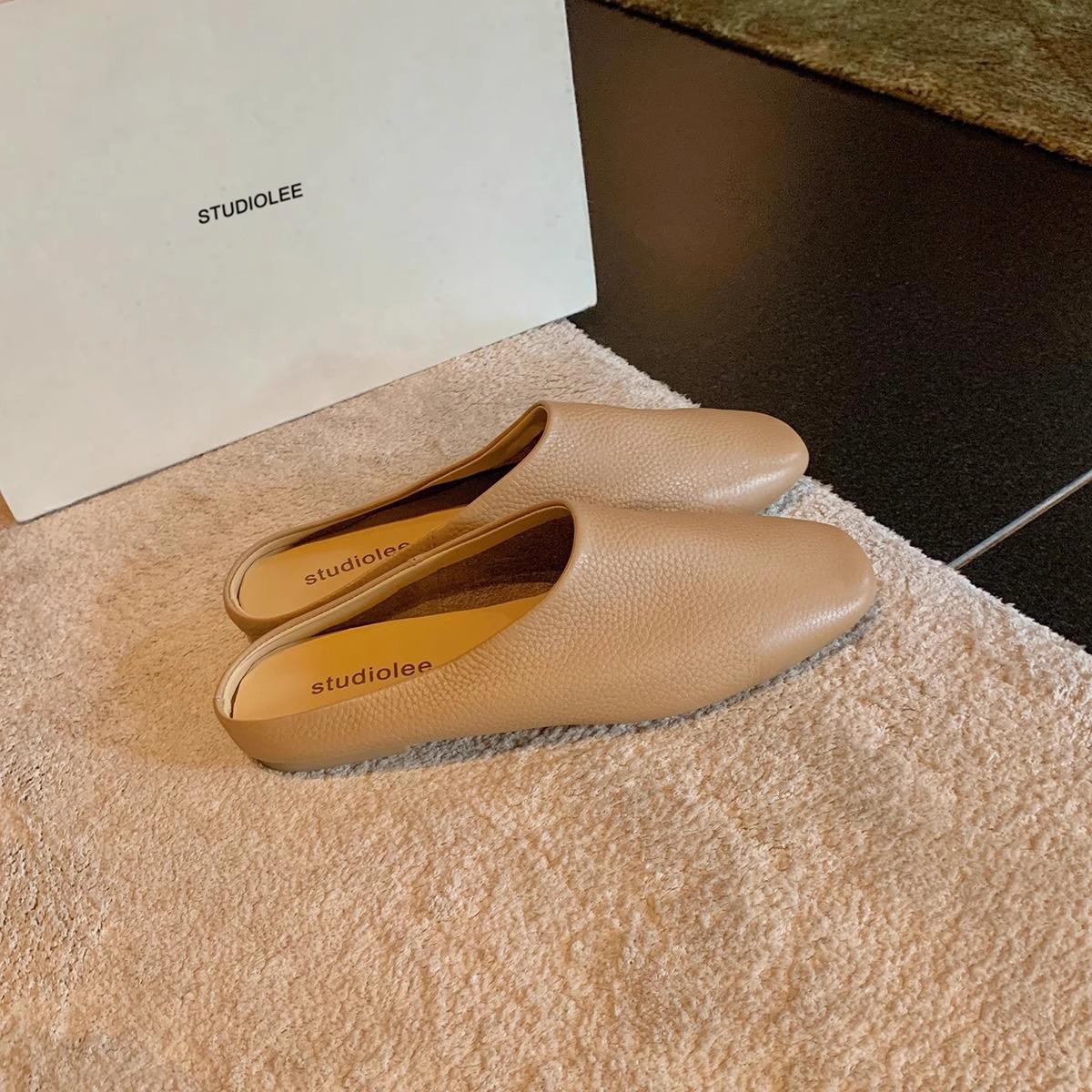 

Овчина ленивый би приготовленный мягкий восковой хорошо носить сумка голова тапочки женские летние носить одна нога и половина тапочки 40 коричневый