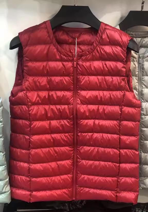 Chaleco Ligero de Plumas para Mujer Tallas Grandes: Cárdigan sin mangas, cuello redondo, para madres de mediana edad y mayores (200 Jin)