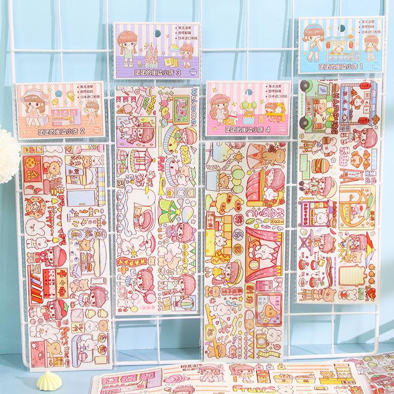 Creative Cute Cartoon Girl Special Oil Notebook Tape Decorative Stickers