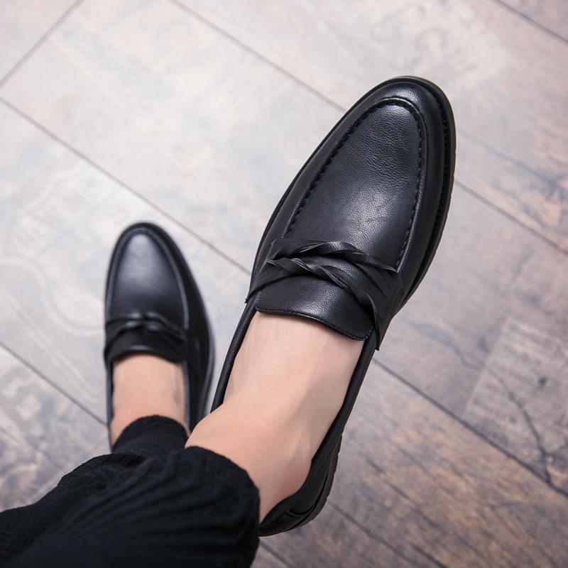 Dress pointed lazy shoes British young hairstylist small leather shoes