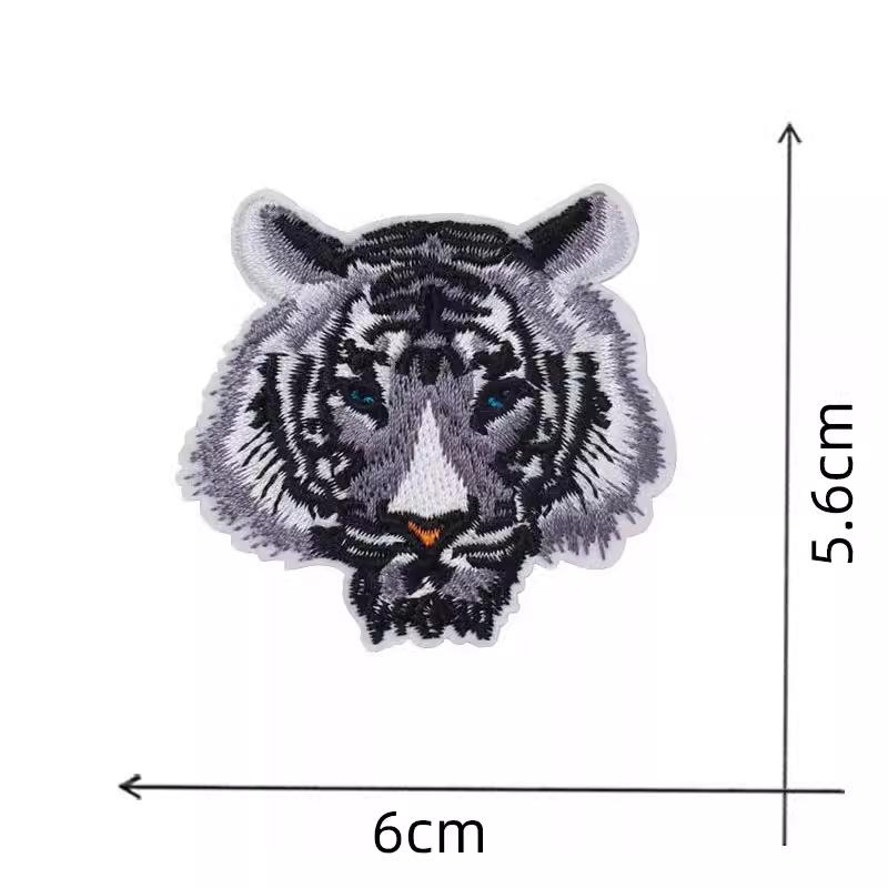 Tiger Head Embroidery Patch - Fashionable Large Applique for Coat Back Repair