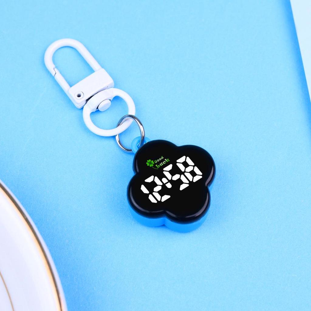 In-Stock Four-Leaf Clover Keychain Watch: Children's Backpack Pendant & Student Exam Time-Telling Electronic Watch
