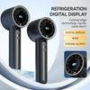 USB Rechargeable High-speed Fan Handheld Mini Turbo Fan with Hook and LED Digital Display 5-speeds Wind Adjustable Portable Fan