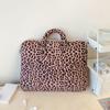 Estampa de Leopardo Capa Protetora Acolchoada à Prova de Choque Bolsa de Ombro para Armazenamento de Tablet Resistente ao Desgaste Bolsa Interna para Laptop Bolsa para Trajeto Trabalho Estudo