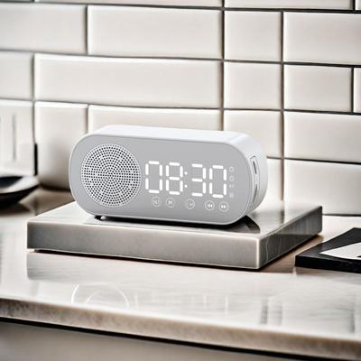 Integrated Bluetooth Alarm Clock Speaker Bluetooth Connection Clock Double Alarm Clock for Outdoor Lawn Desktop Vehicle-mounted
