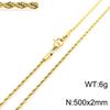Spot Multi-Size Stainless Steel Twisted Rope Chain Necklace for Couples - Unisex Titanium Steel Design