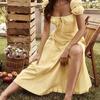 2026 Spring Women's Elegant Floral Slit Lace-up Dress - European & American Style