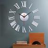 Rahmenlose DIY-Wanduhr mit 3D-Spiegeloberfläche, Aufkleber, Heim- und Bürodekoration