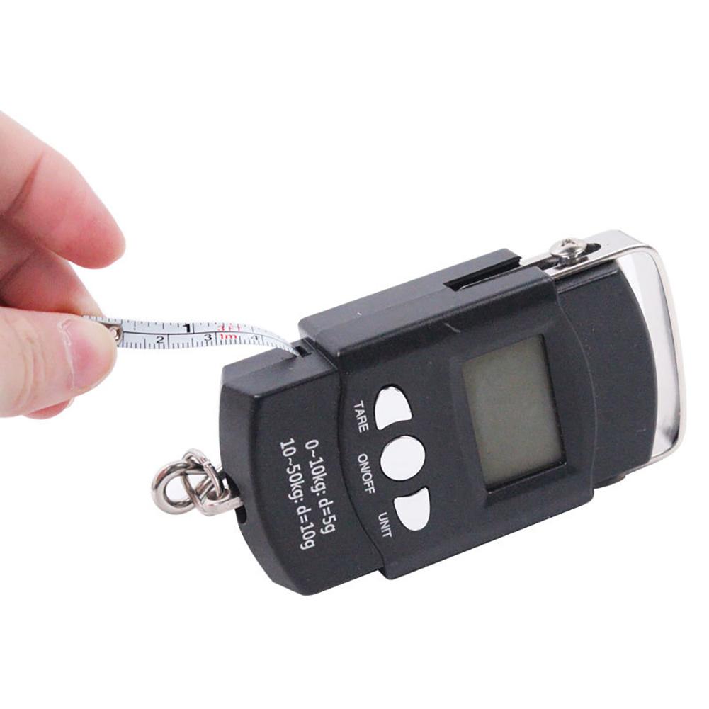 Portable Fishing Weight Scale, 110lb/50kg Lightweight Scales With 1m/ 3.2ft Tape Measure With Screen Hanging Fishing Luggage Scale For Home Outdoor