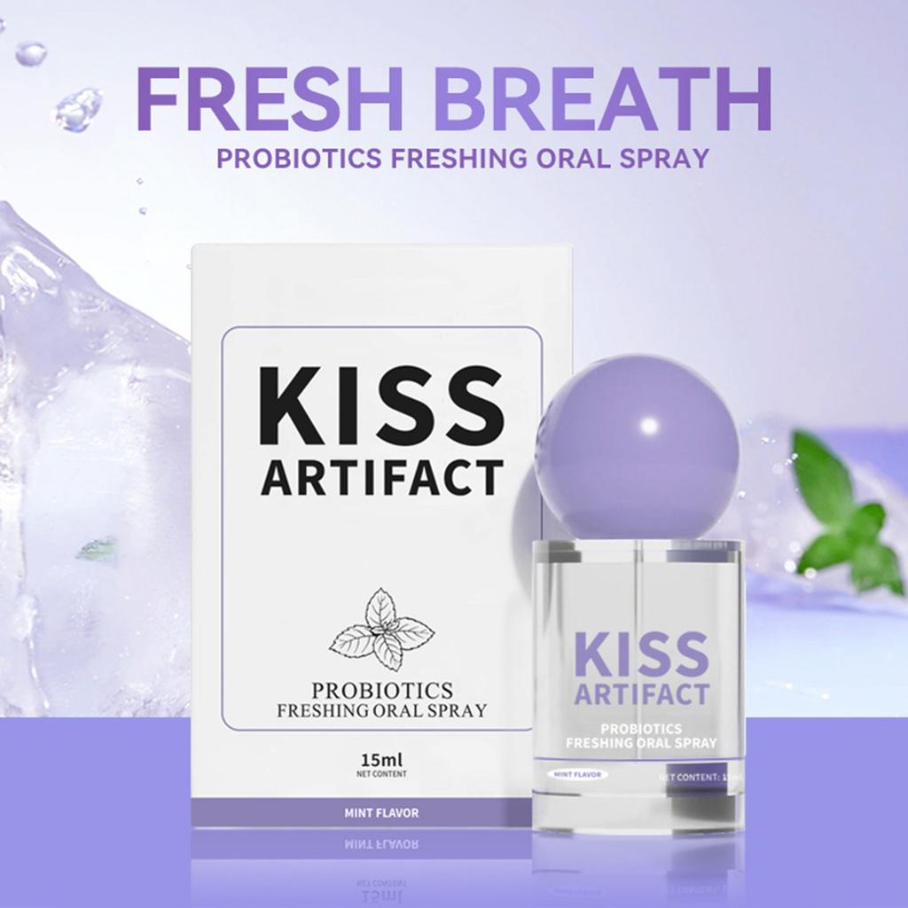 Probiotic Oral Spray, Cool Breath Probiotic Spray, Portable Oral Probiotic Breath Spray, Breath Freshener, Long-Lasting Freshness, -Free 15ml