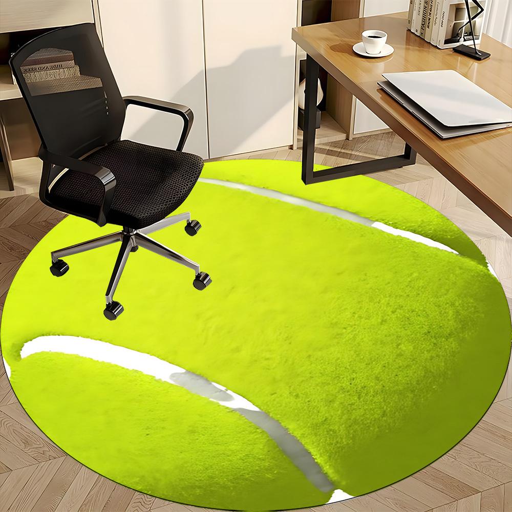 1pc Tennis Ball Chair Carpet for Office Non-Slip, Machine Washable Rug for Office, Room - Holiday Decor, Machine Made yy251016145