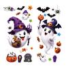 Festive Party Glass Supplies Halloween Witch Hat Ghost Window Clings, Spiders Bat Pumpkin Spooky Removable Stickers for Home Holiday Store Decoration