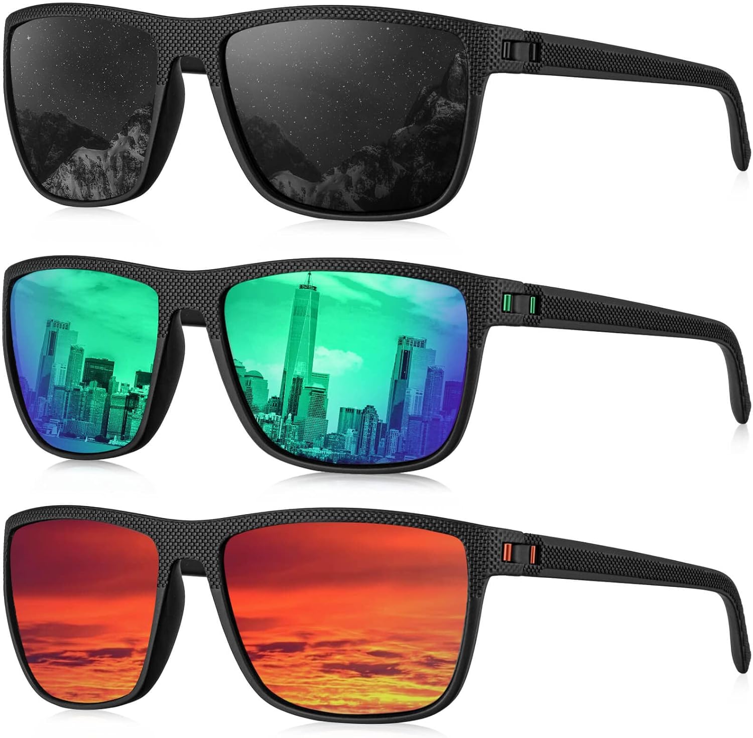 

3pcs Polarized Cycling Sunglasses for Men Lightweight Classic Fashion Sports Sun Glasses Women Driving Fishing Shades Eyewear