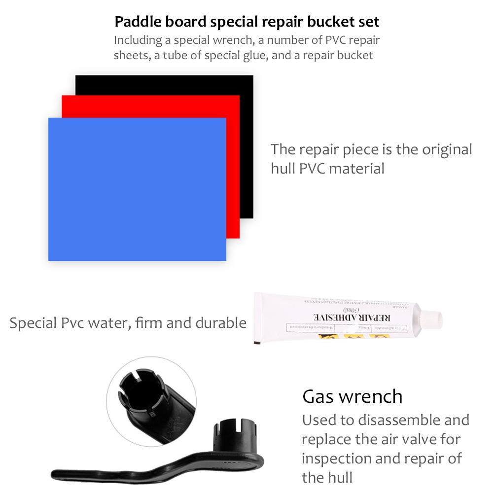 Kajakk Padlebrett Reparasjonssett Surfetilbehør PVC Stabilt Reparasjonssett for Oppblåsbart Stand Up