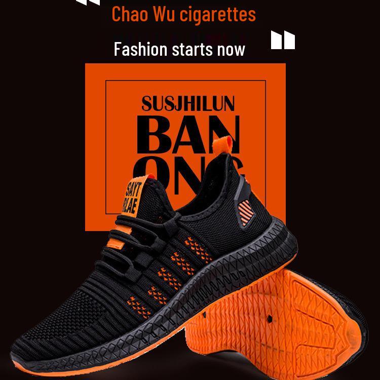 Men's 2024 Spring/Summer Trendy Low-Top Mesh Running Sneakers - Korean Style Fashion Casual Breathable Shoes