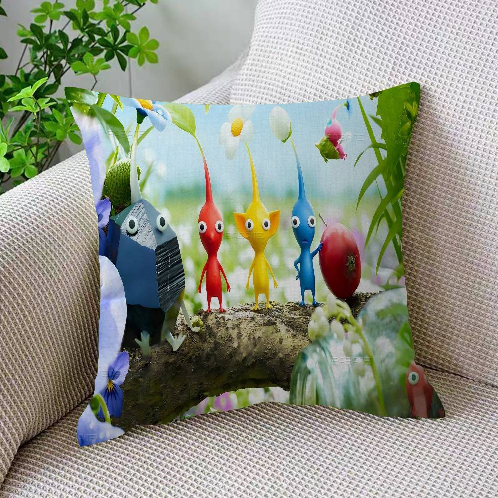 Pikmin Spel Anime Kudde Anime Kudde Soffa Säng Huvudkudde Överdrag Kuddfodral 45x45 Cm Mode