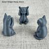 Minimalistisches Katzenfiguren-Set mit drei nicht-katzenhaften Weisheitsornamenten, verdeckte Ohren, Mund, Augen, Kreative Heim-Schreibtischdekoration für Katzenliebhaber