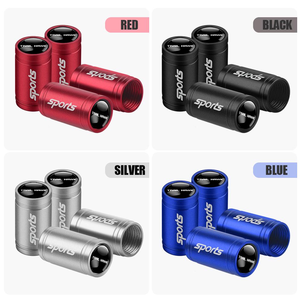 4PC Car Styling Wheel Valve Air Stem Cap Cover Auto Tire Accessories For Jeep Grand Cherokee Wrangler Renegaed Compass Gladiator AMS1