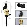Halloween Outdoor Lights, Waterproof Solar Christmas Tree Pumpkin Garden Stake Lights, Santa Claus Crow Skull Panda Decoration