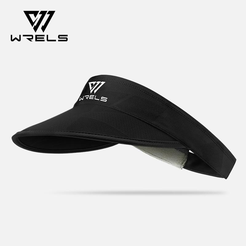 WRELS Sun Visor Hat Breathable Topless Sun Hats UV Protection Sports Cap Adjustable Sports Tennis Golf Running Sunscreen Cap чёрный