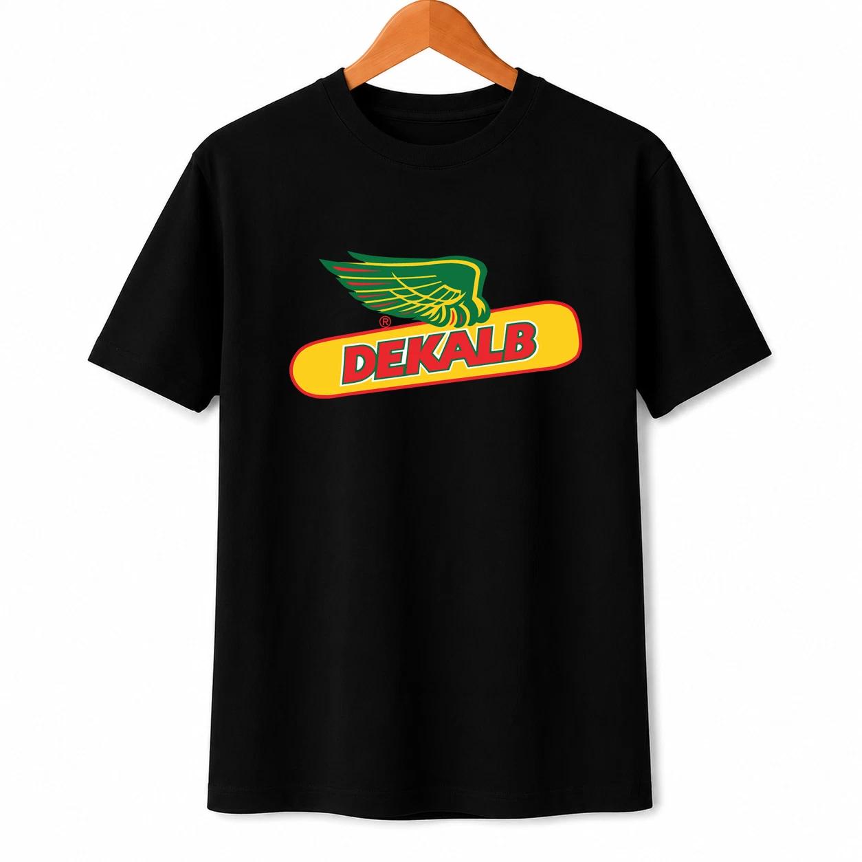 Dekalb Black Cotton Fabric T-Shirt Streetwear Style Unisex Fit XXXXL